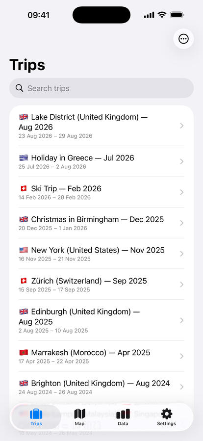 Store all your trips Store all your trips